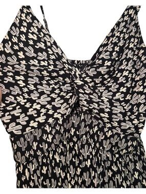 Angie Black Dress with Cactus pattern